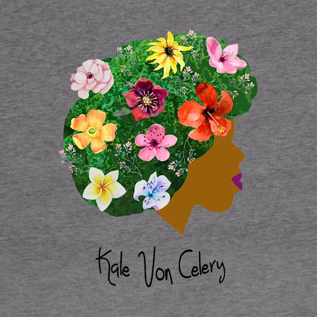 Kale Von Celery Floral - Black Letters by Kale Von Celery